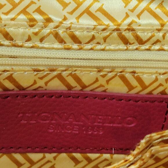 Tignanello Red Leather Cross Body Clutch Convertible Purse Adj. Remove Strap 8x5 - Picture 6 of 9